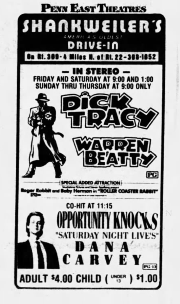 This is the ad from the first run at my local drive-in theater.