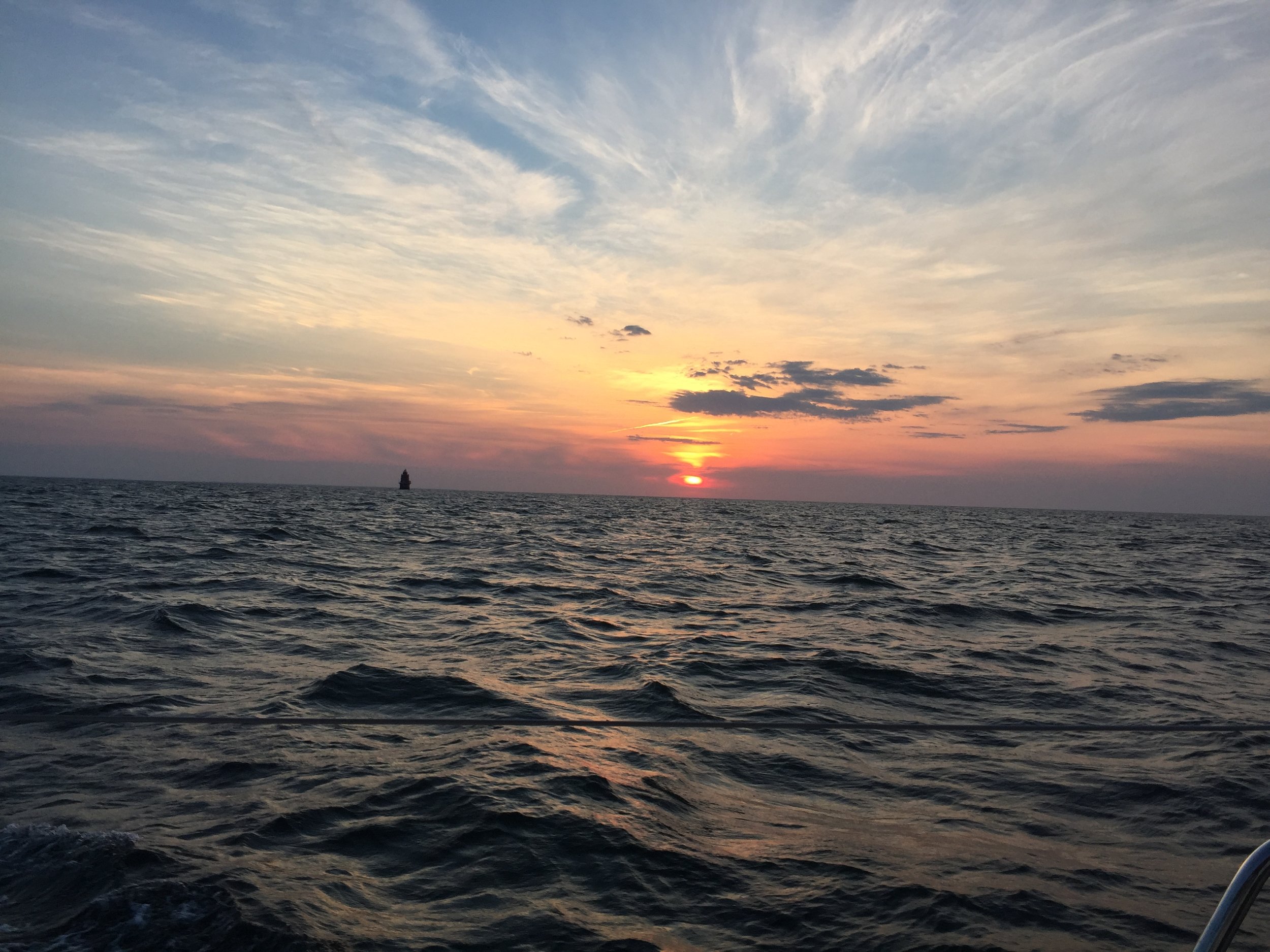  Sunset. &nbsp;Getting ready for an all night sail. 