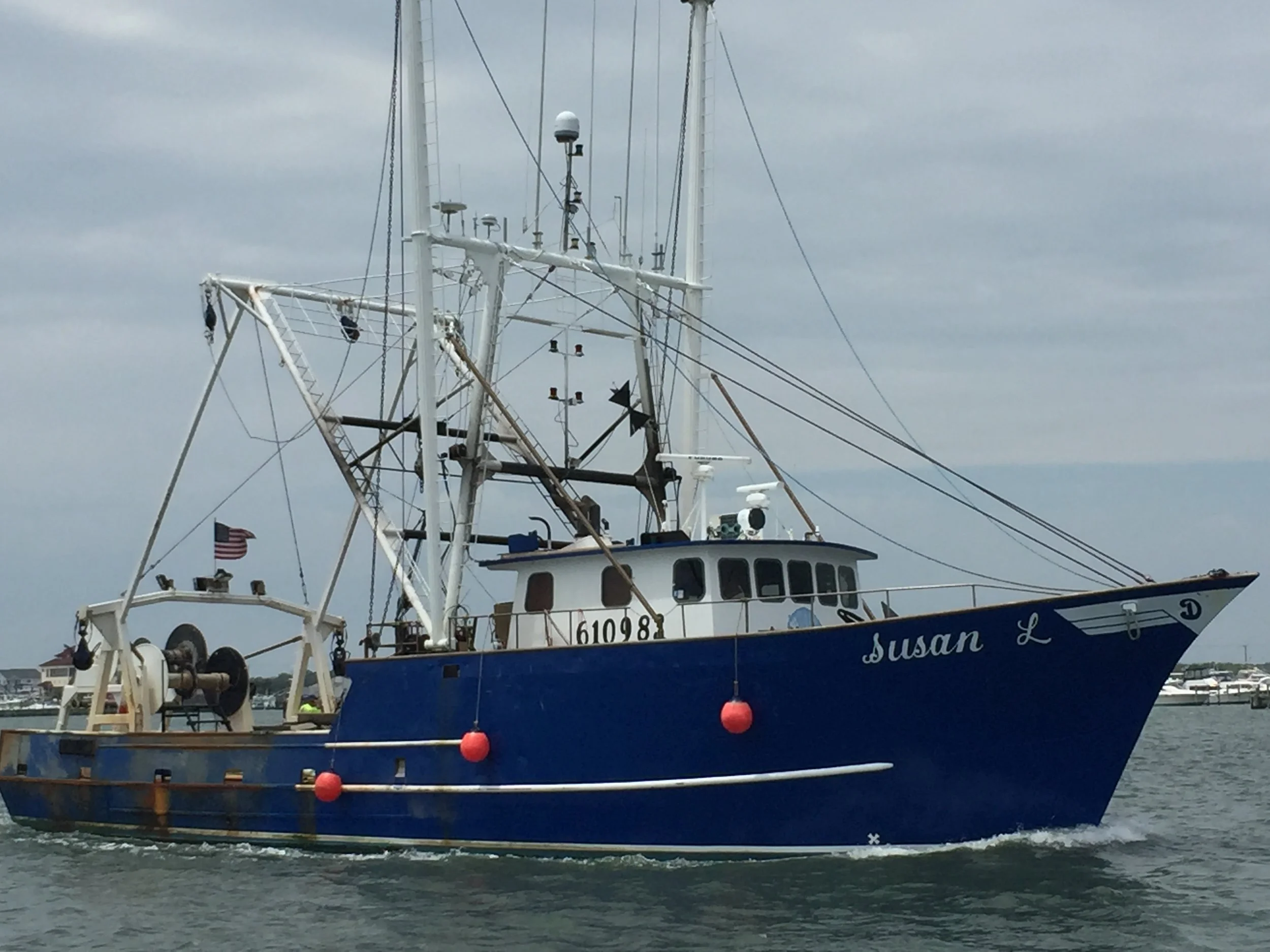  As we were leaving, a large fishing boat passed us. &nbsp;Overnight, further up the coast, we saw about six of them. &nbsp;They were all lit up traveling between 8-9 knots, trailing their nets behind them. 