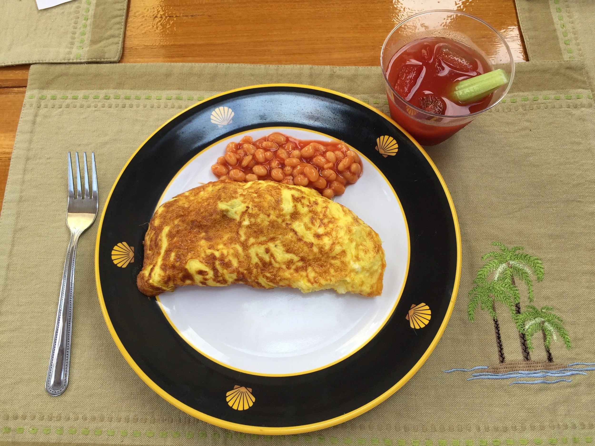  Dave cooked us omelets and beans for breakfast one morning. 