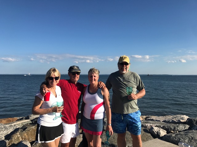  On the Jetty at Roton Point. &nbsp;Jae, Jeff, Robin and Andy. 