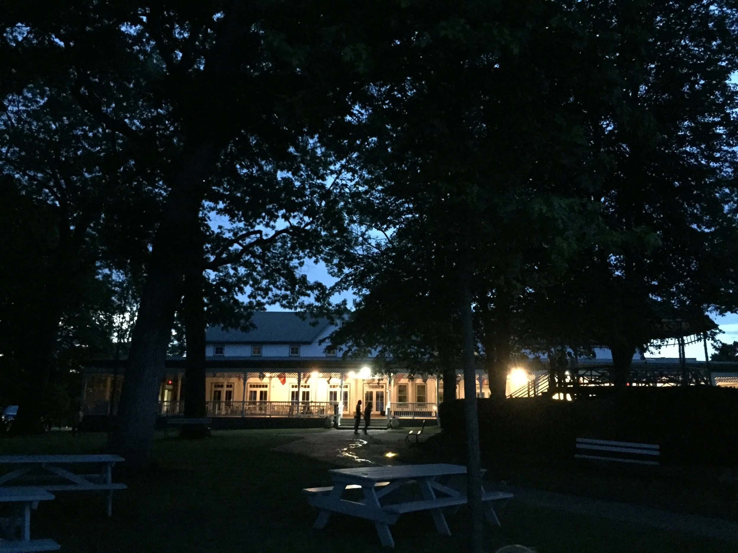  Clubhouse at Roton Point at night. 