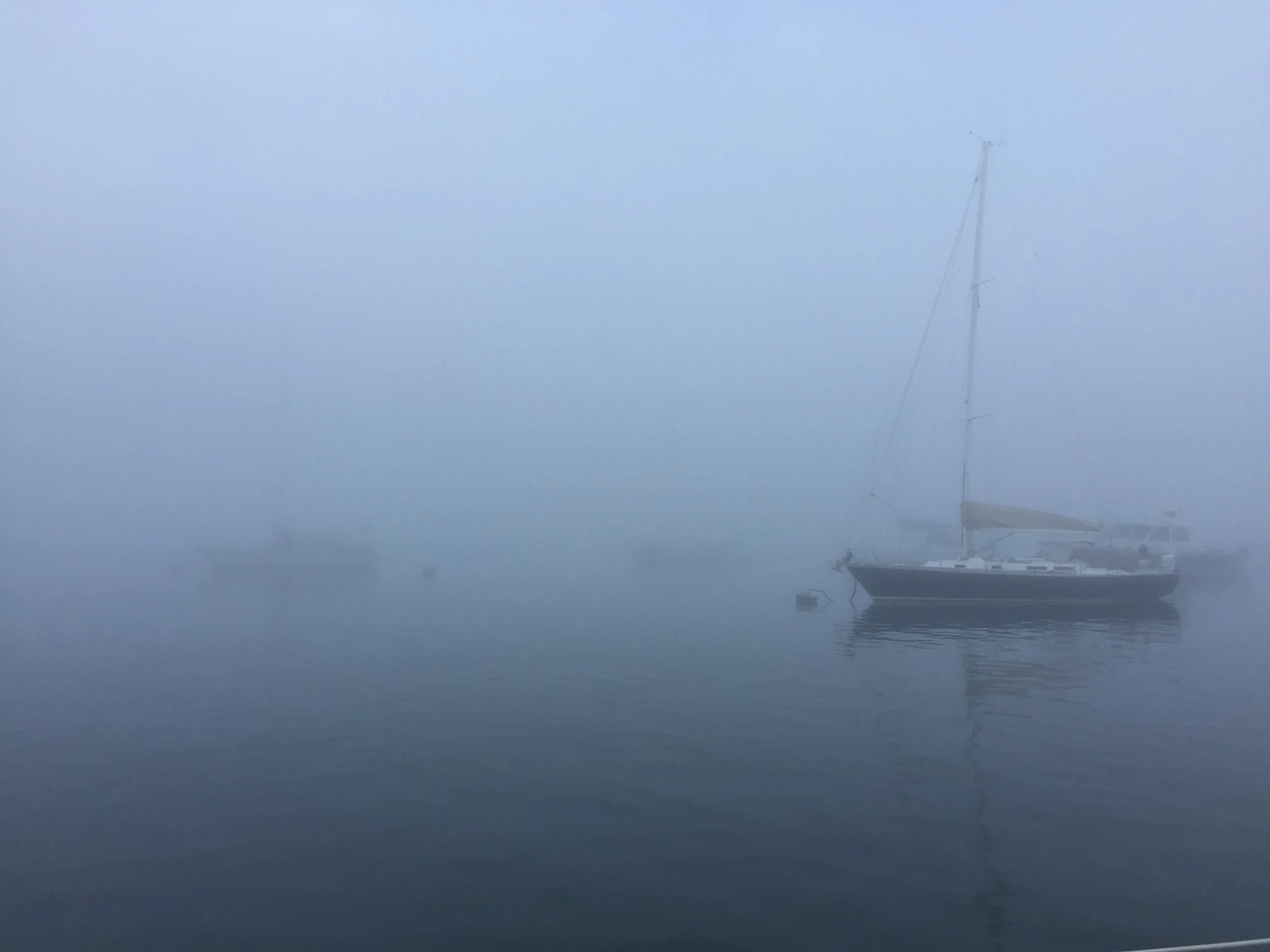  Foggy morning in Stonington, CT before we leave for Dutch Harbor, RI. 