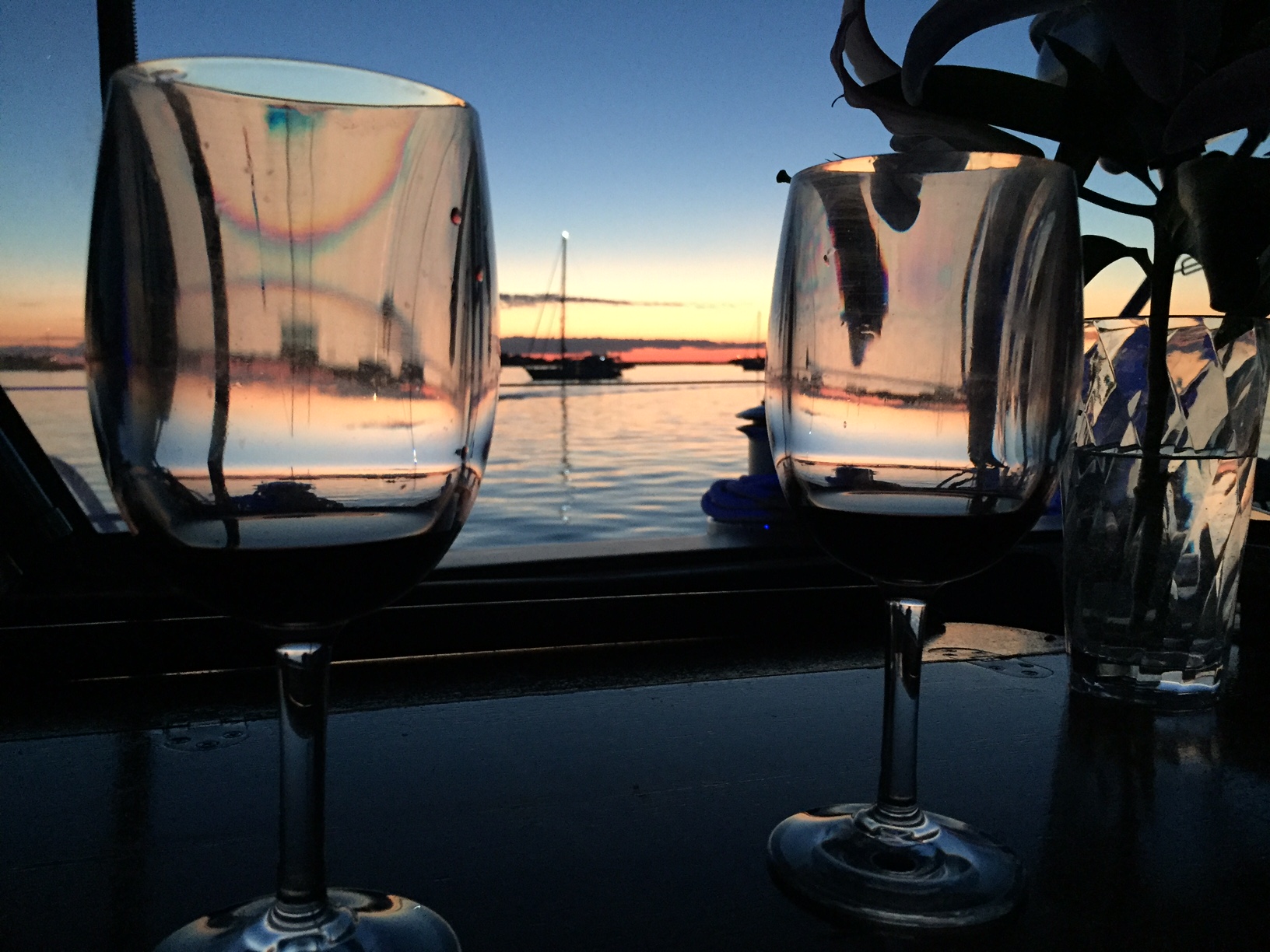 Wine to toast the sunset.JPG