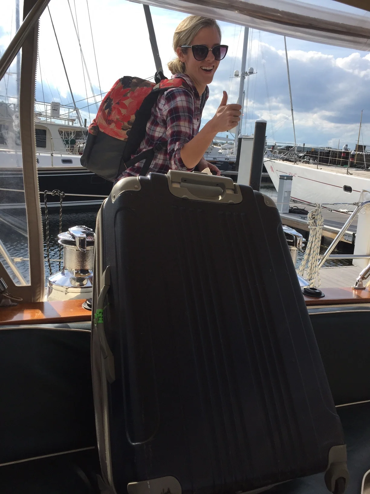 Lindsay and her suitcase