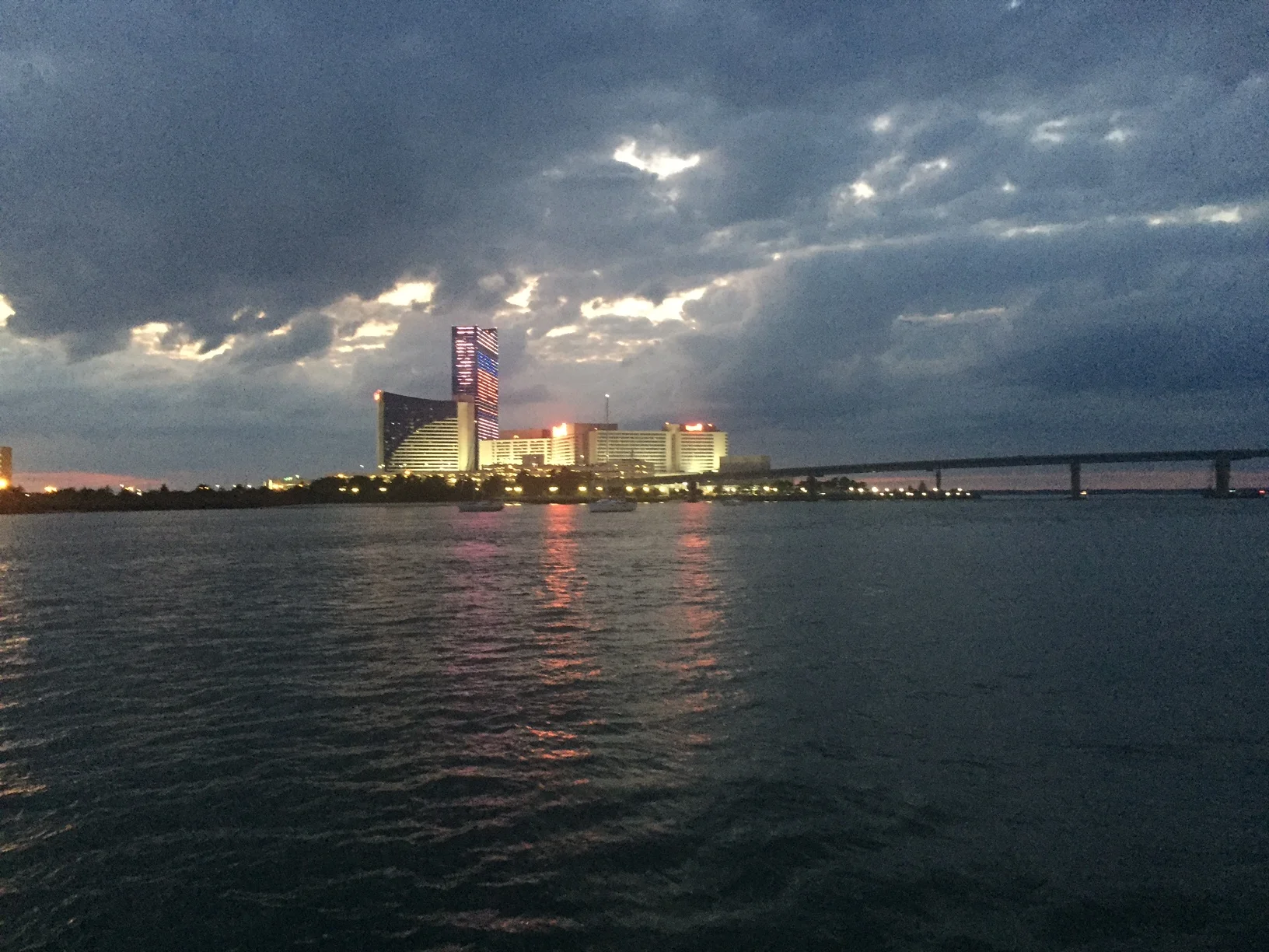  Atlantic City at night. 