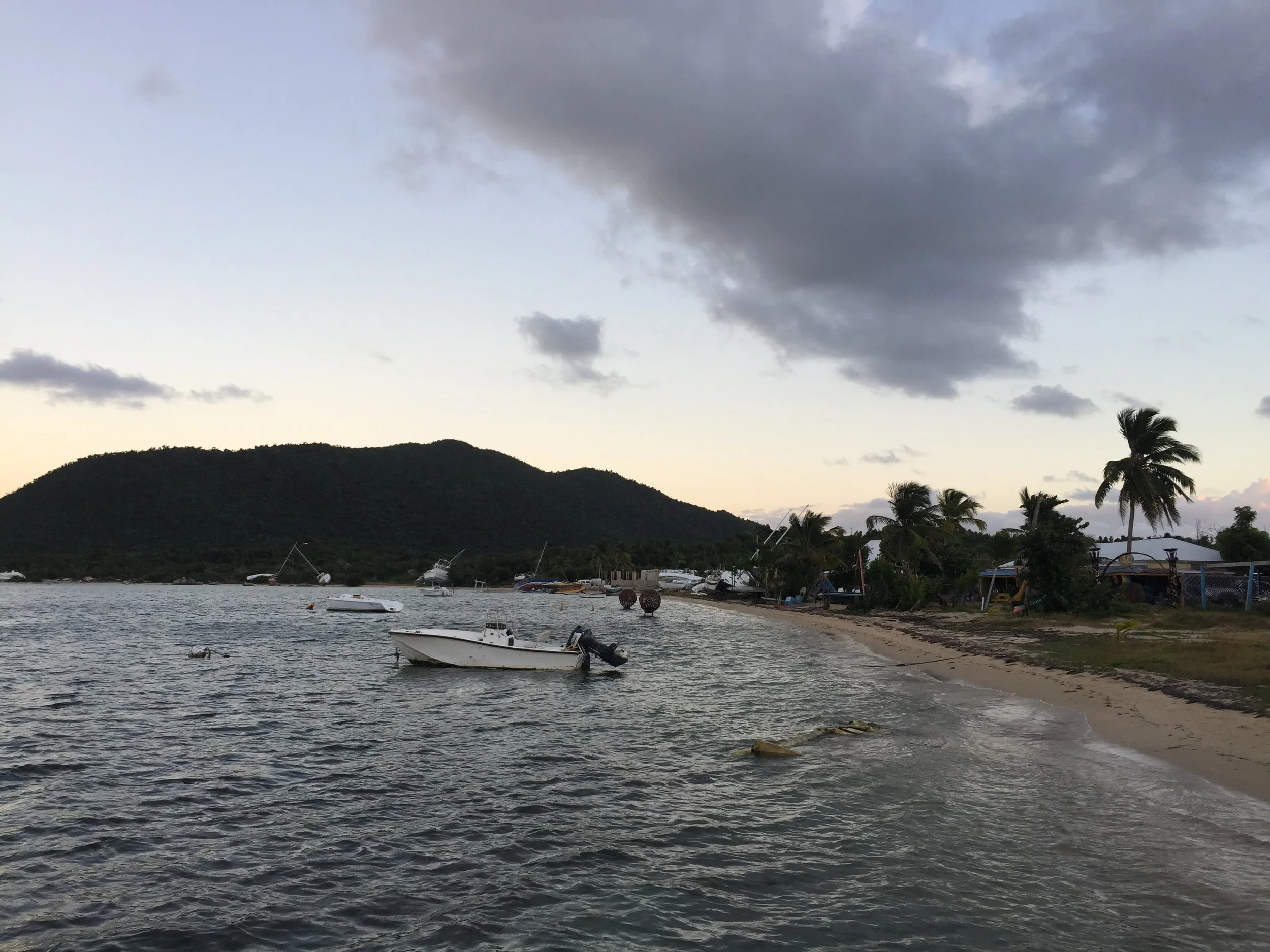 Boats on the shore at Trellis Bay