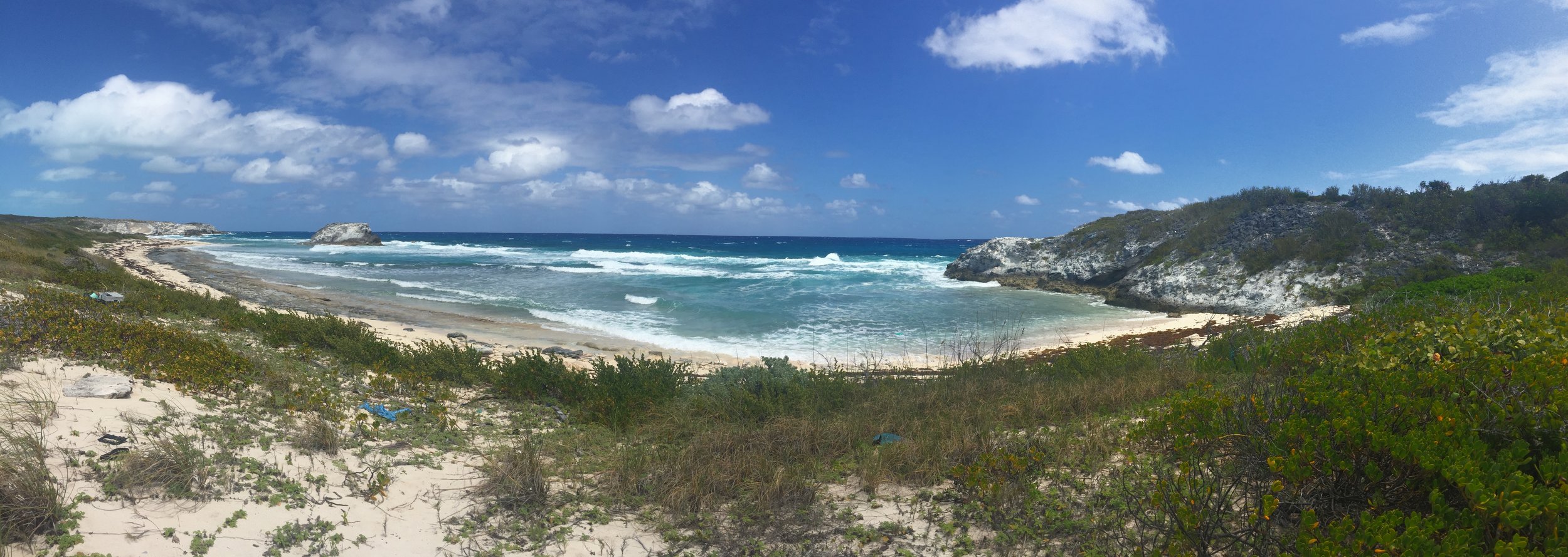 pano of beach on sound side of Great Guana Cay.jpg