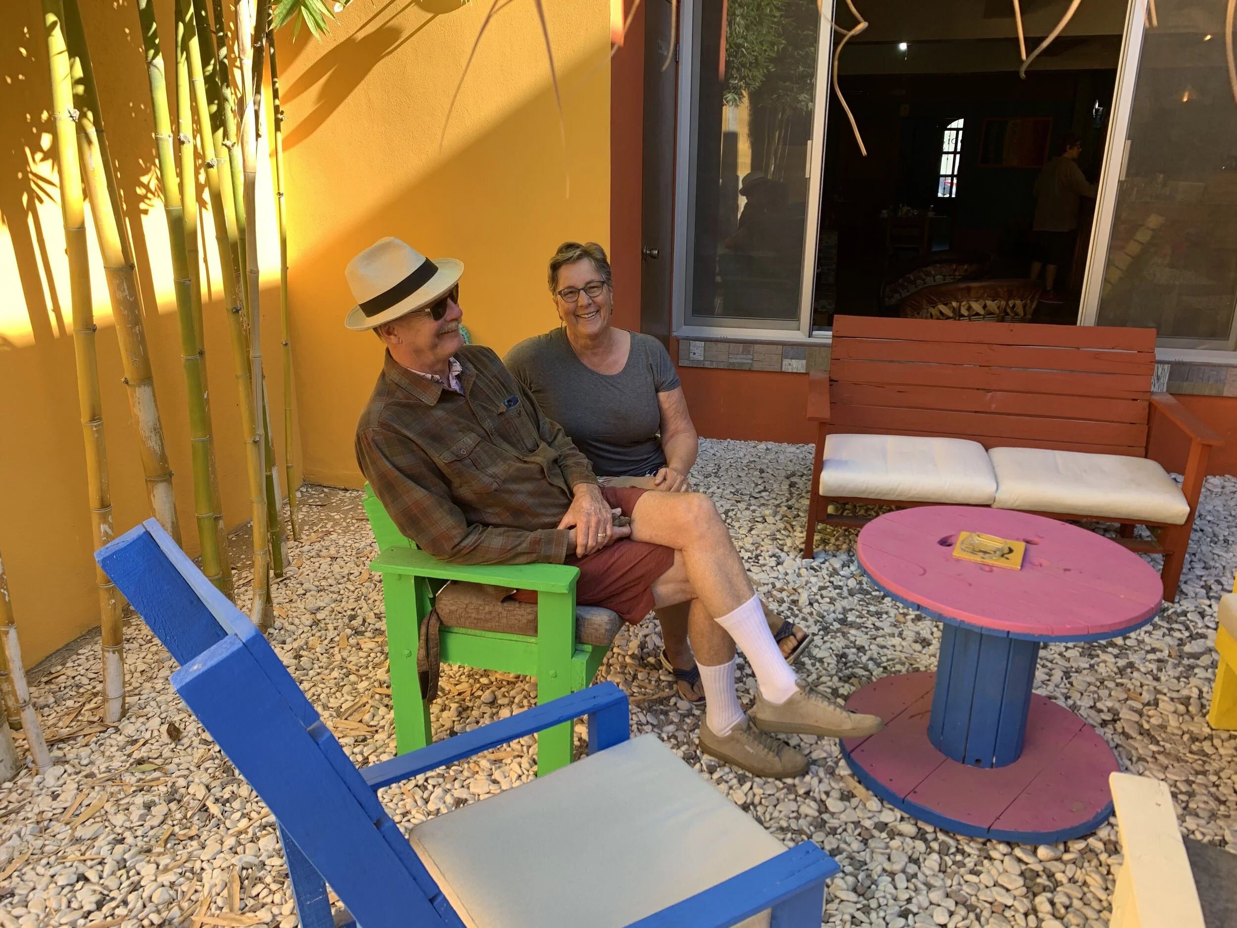 Gib and Deb enjoying our B&B