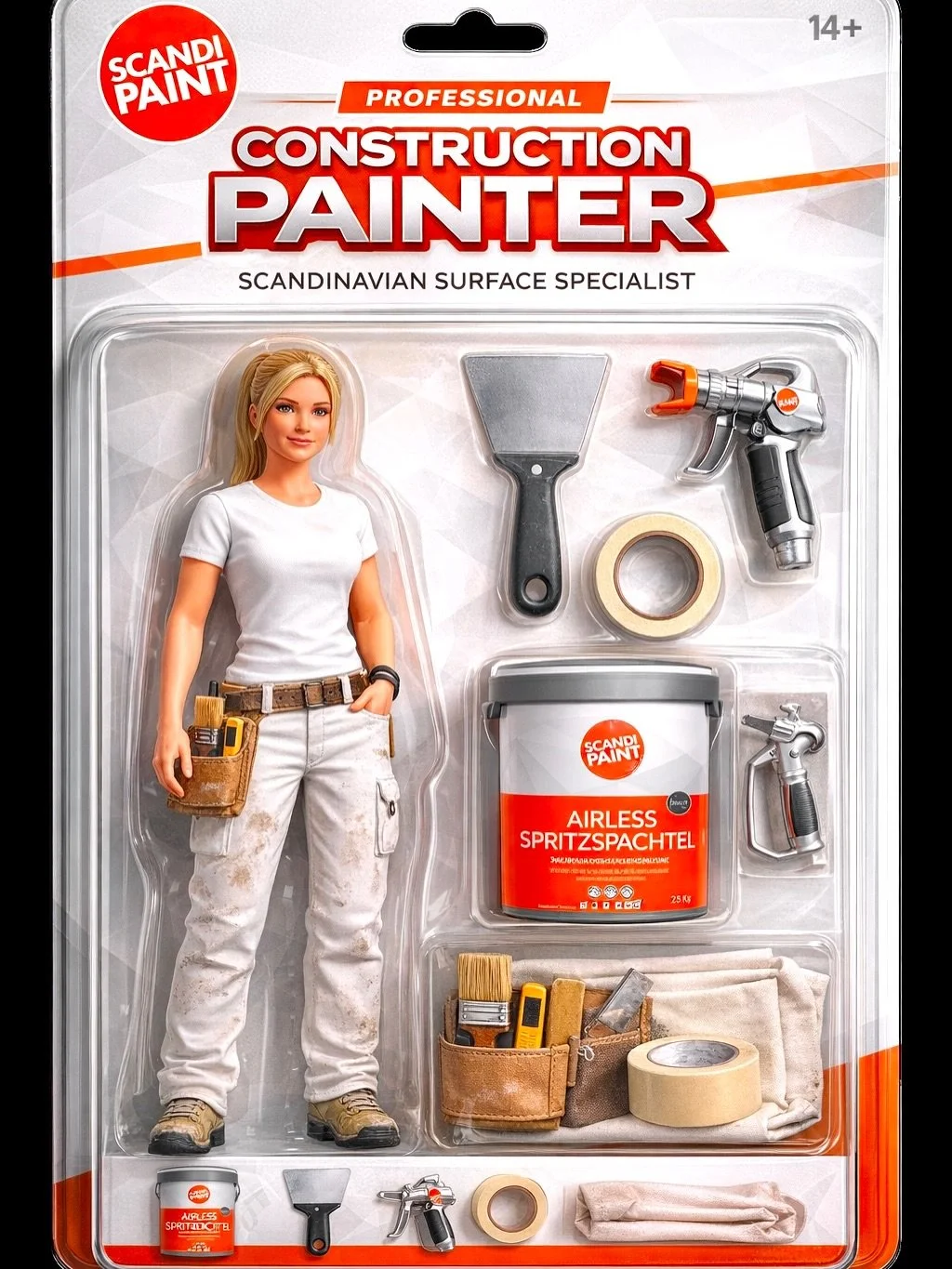 SCANDIPAINT pr&auml;sentiert stolz:
&bdquo;Die einzig wahren Helden der Baustelle&ldquo; &ndash; jetzt als Actionfiguren!

Mit echter Scandipaint-Spachtelmasse in Miniaturgr&ouml;&szlig;e im Ma&szlig;stab 1:10.
Keine Capes, keinen Unsinn. Nur das wei