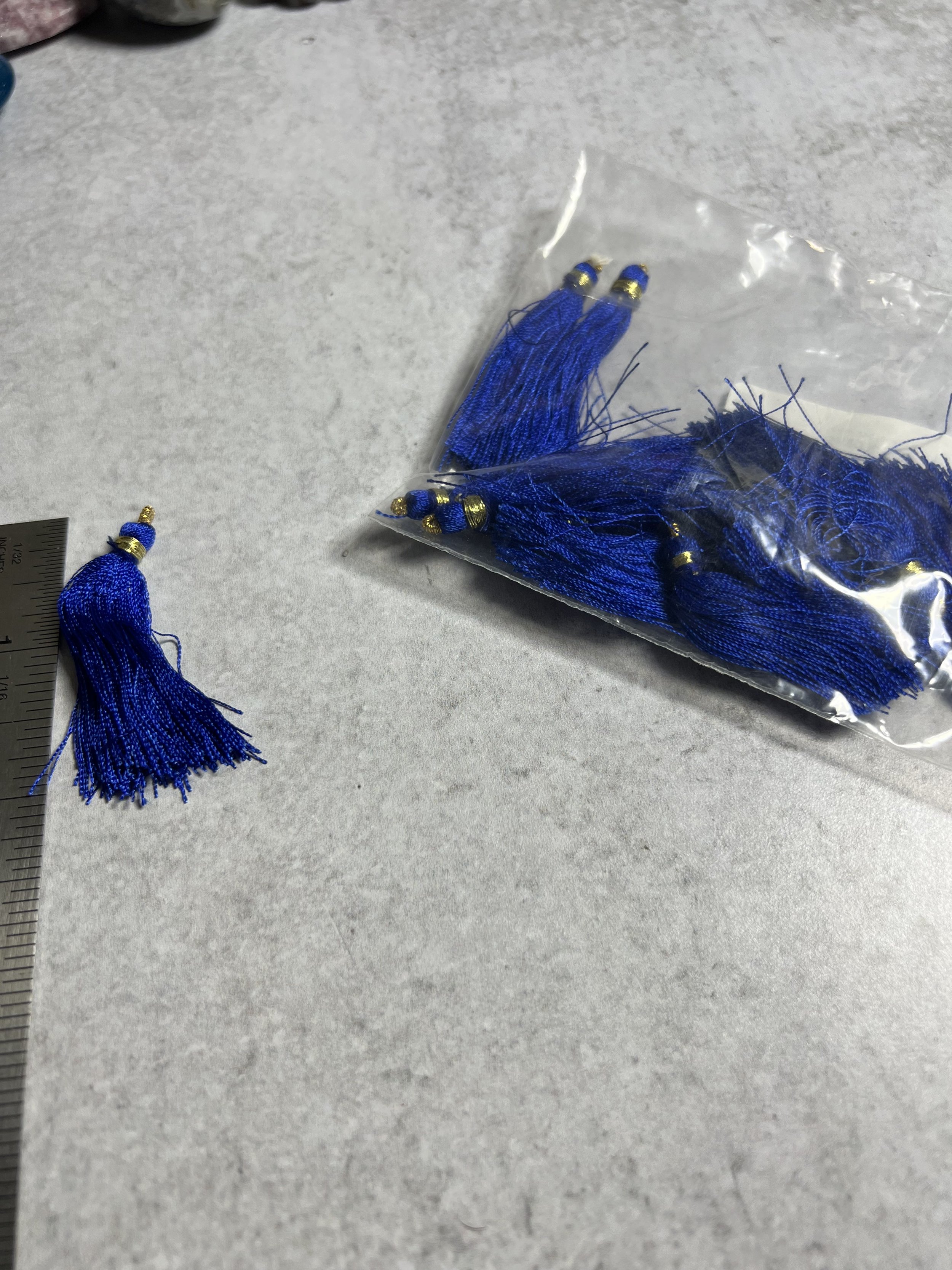 Set of 10 Dark Blue 2" Tassles