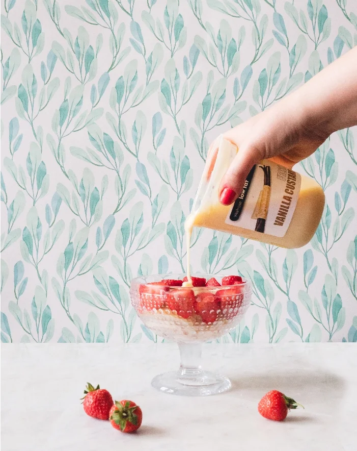 A really quick and easy Strawberry Trifle with custard for a Tennis Party