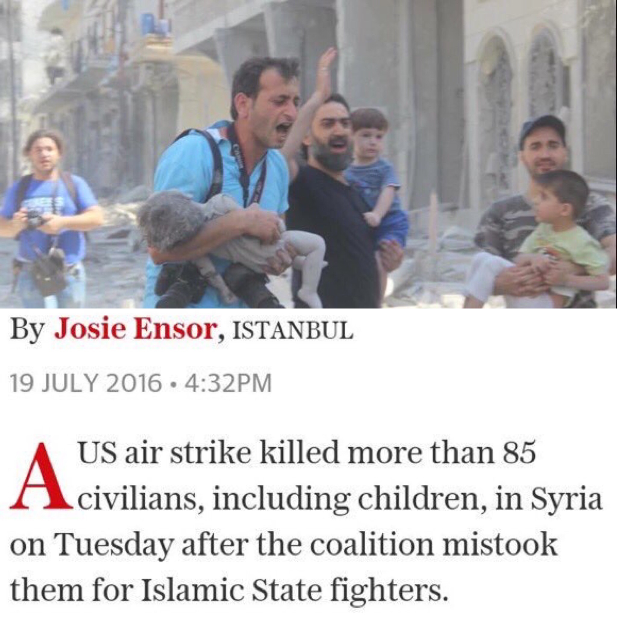 This, from July of 2016, is one of many examples illustrating why terrorism is getting worse rather than better. If you honestly put yourselves in their shoes, wouldn't you hate any government that did this to your family? I know I would.