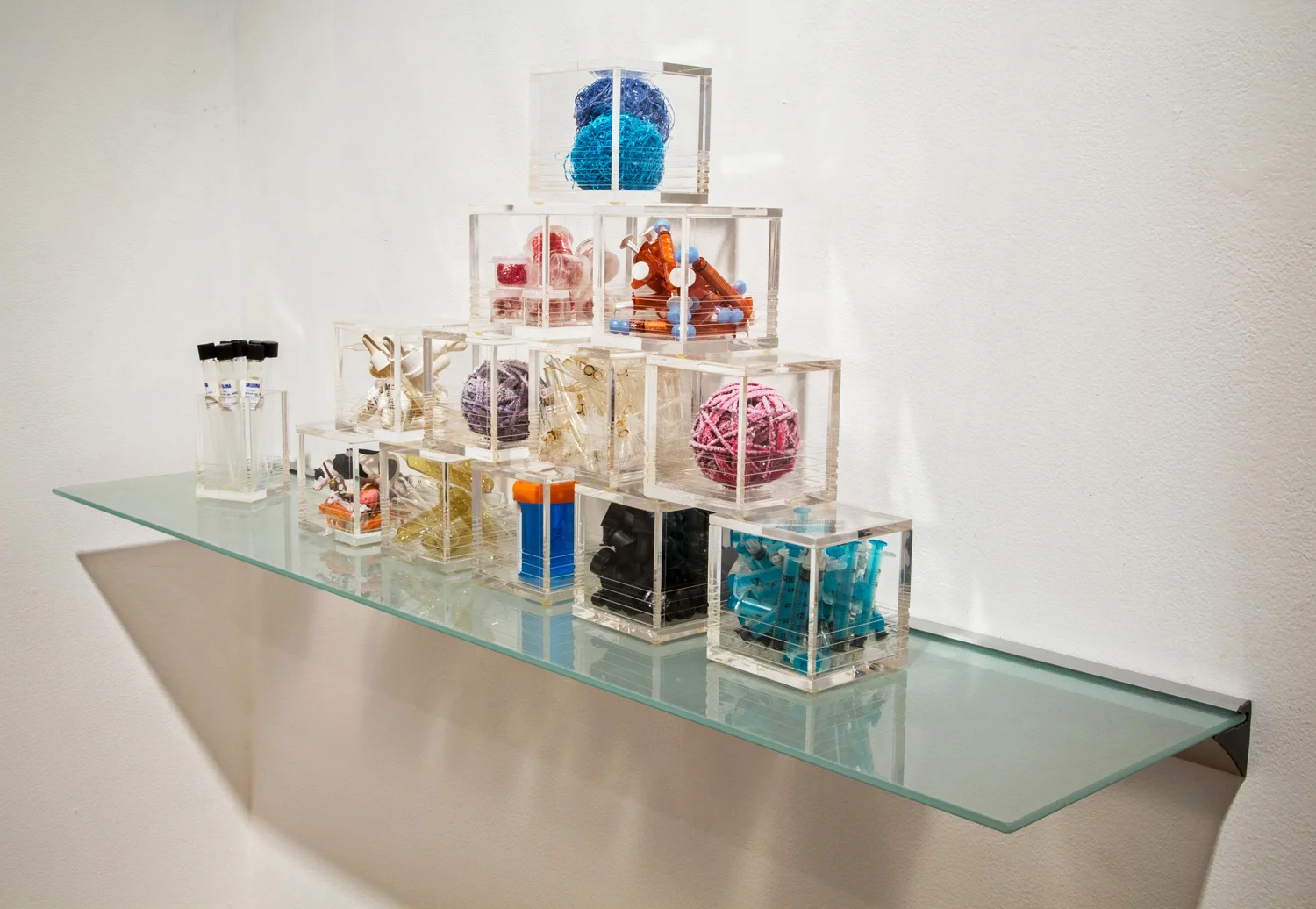 Microbes, Tools and Transmitters Acrylic boxes with mixed media. Variable sizes 2013