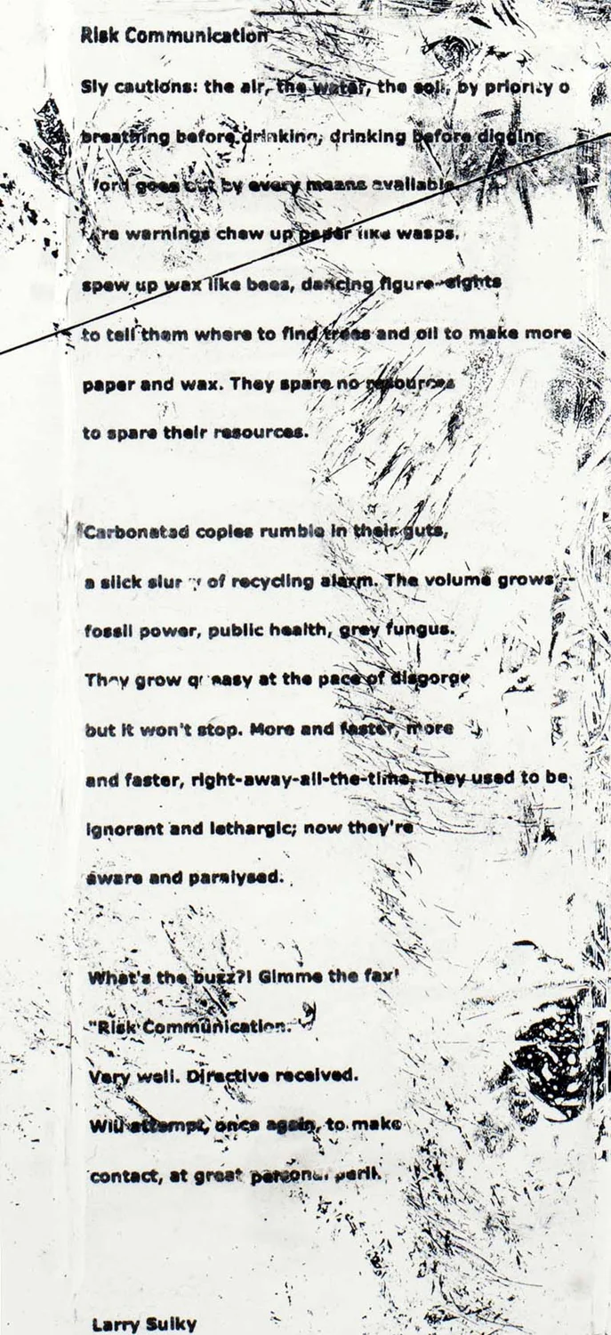 Risk Communication (poem by Larry Sulky) detail