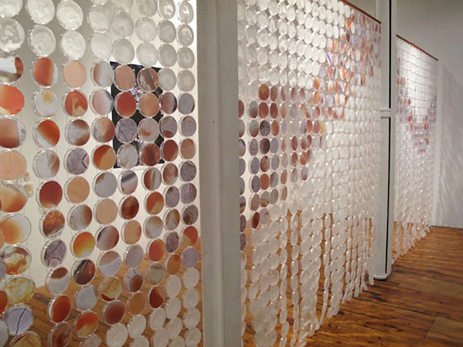 Biotectonics (detail) Petri dishes (over 1500), grown salt crystals, microscopy digital images on paper of Halobacterium sp. NRC- 1 21’ x 7.5’ 2010