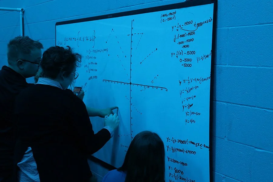 Middle Schoolers Graphing A Path Through A Laser Grid