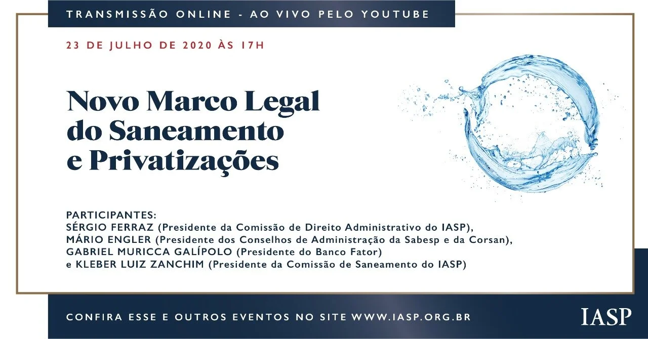 WEBINAR: Novo Marco Legal do Saneamento e Privatizações