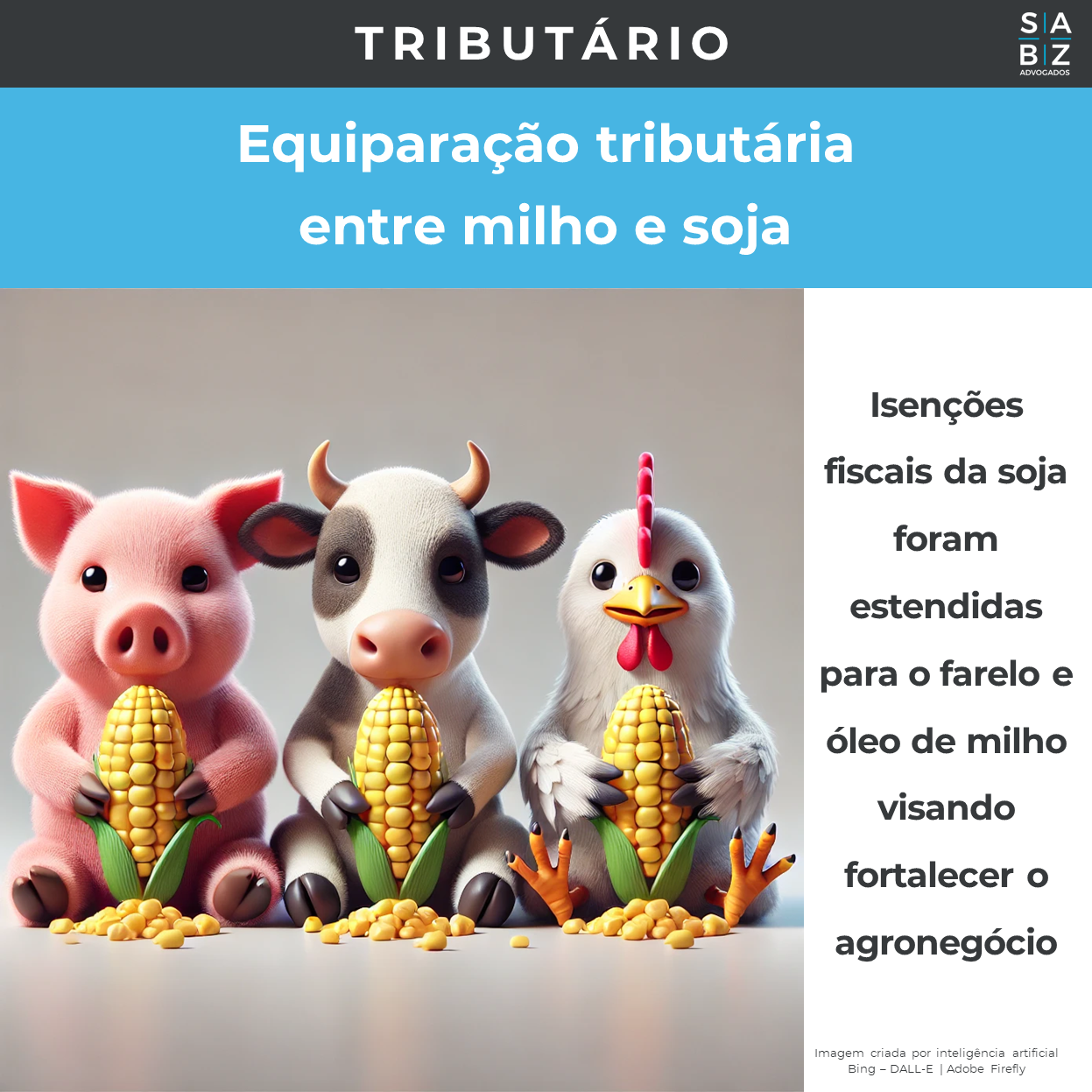 Tributário  - Equiparação tributária entre milho e soja