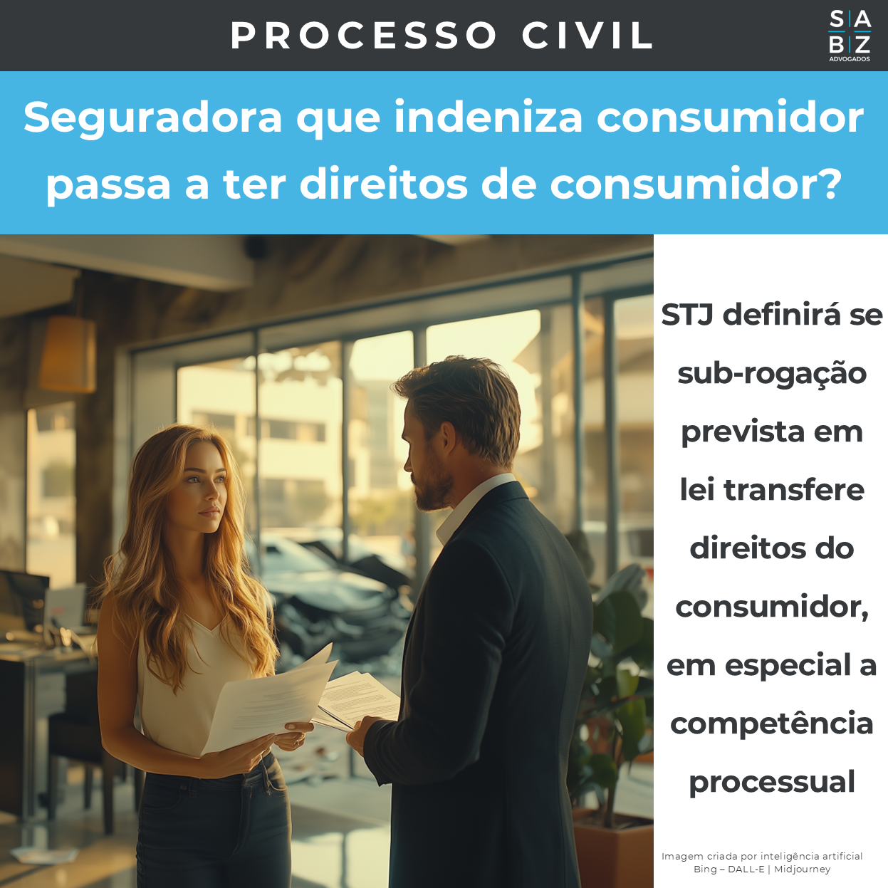 Processo Civil - Seguradora que indeniza consumidor passa a ter direitos de consumidor?