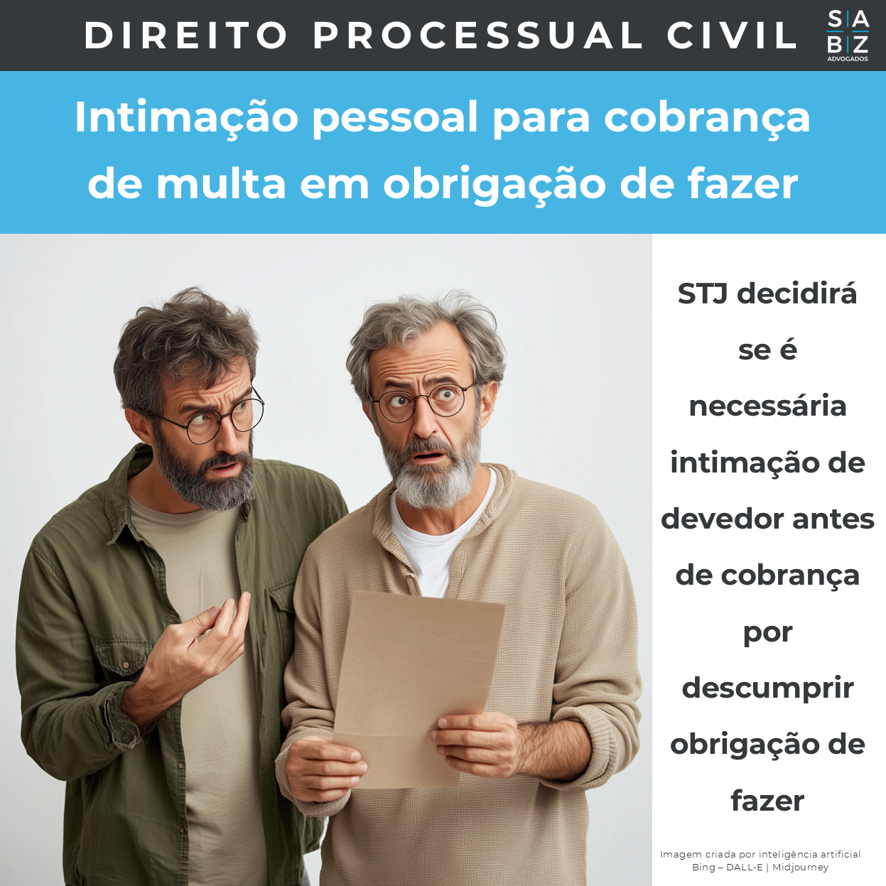 Direito Processual Civil - Intimação pessoal para cobrança de multa em obrigação de fazer