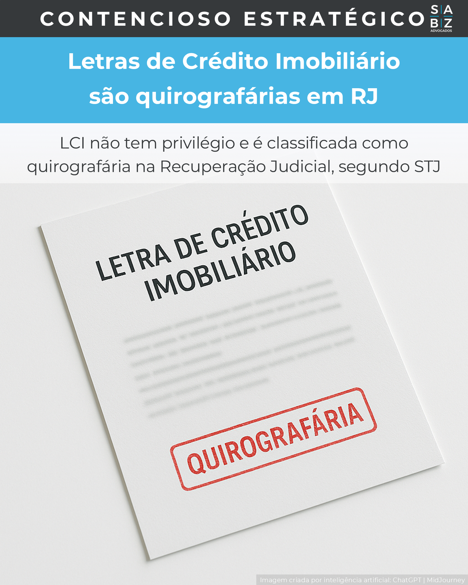 Contencioso Estratégico - Letras de Crédito Imobiliário são quirografárias em RJ