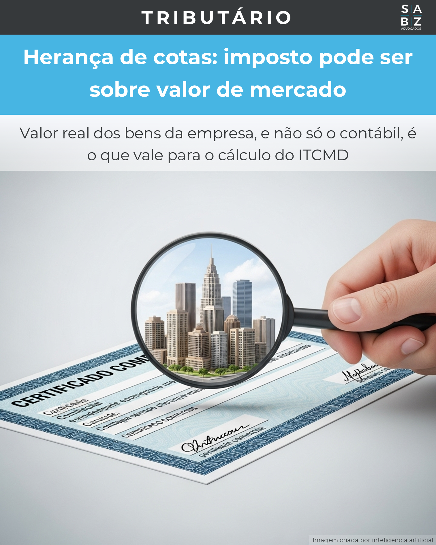 Tributário - Herança de cotas: imposto pode ser sobre valor de mercado