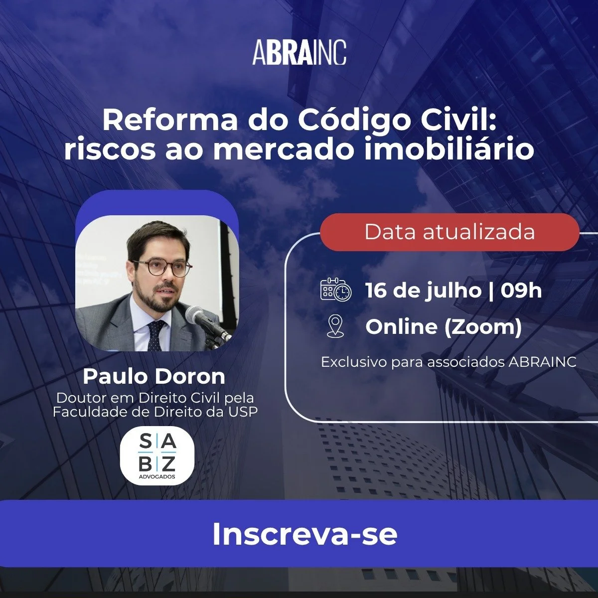 Evento - Reforma do Código Civil: Riscos ao mercado imobiliário