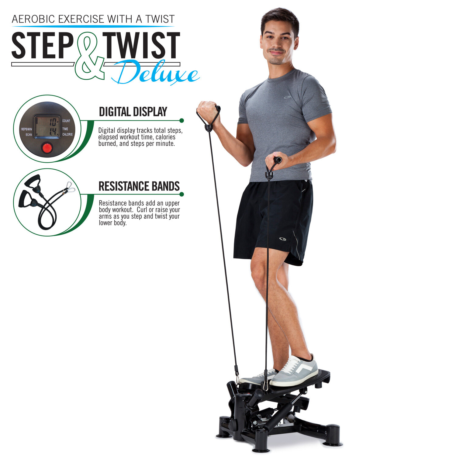 Twist Stepper Body Workout Machine Aerobic Fitness Exercise With LCD Display 