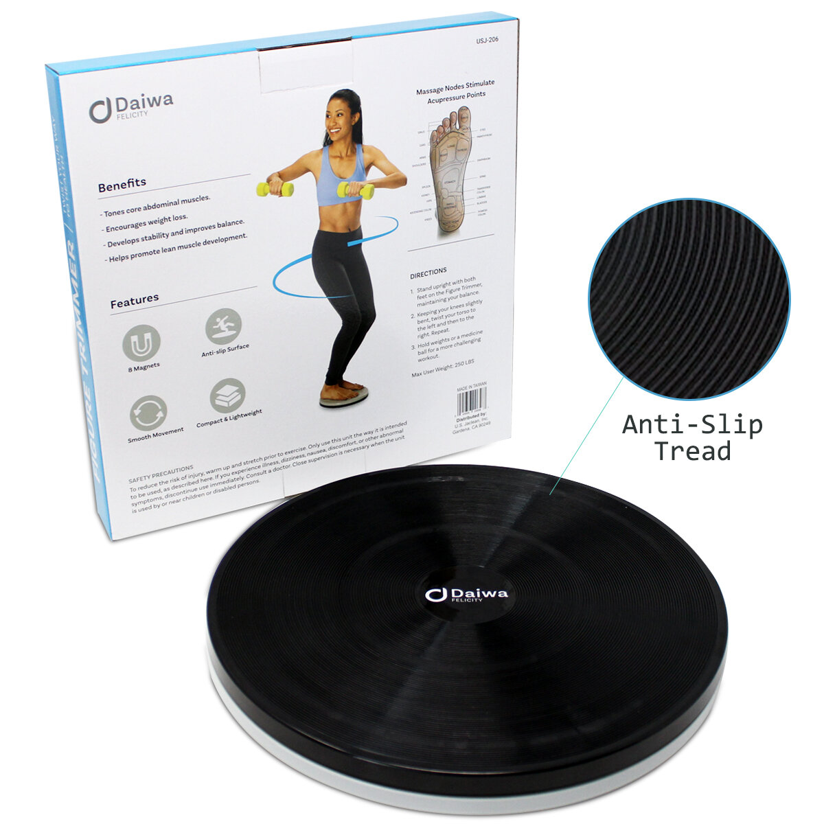 Figure Trimmer Ab Twister Board for Exercise Waist Twisting Disc with  Magnet — U.S. Jaclean