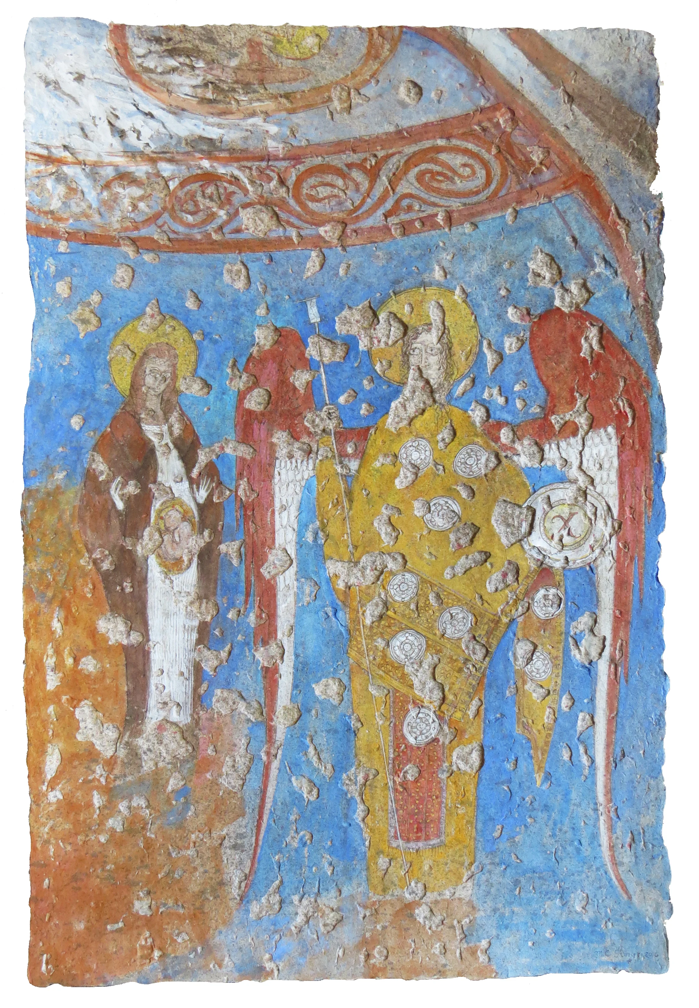 Ihlara church fresco (right panel) (on textured paper) - MC Stiner