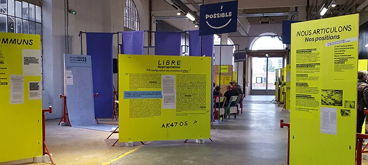 A la Biennale du design de Saint-Etienne 2017, l’exposition participative «L’Expérience tiers-lieux: Fork the World». © Makery