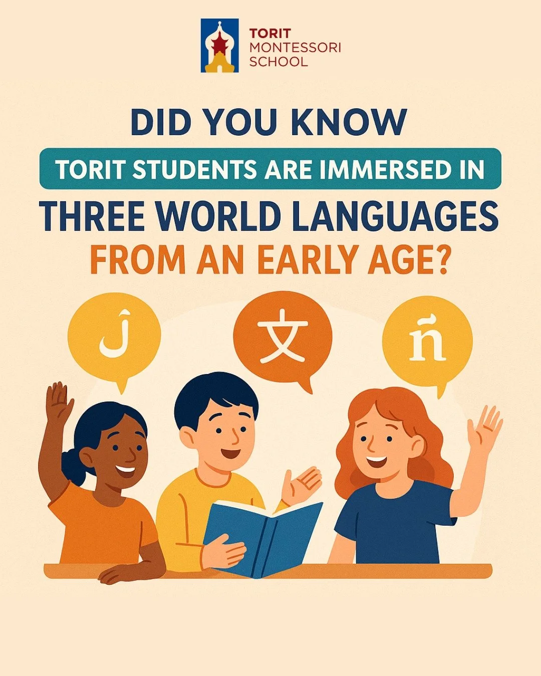 In every classroom, you&rsquo;ll hear the sounds of Arabic, Mandarin, and Spanish, woven into daily routines through song, conversation, and cultural celebration.
Language is a window to the world, and we believe every child deserves that view. 🌍

#