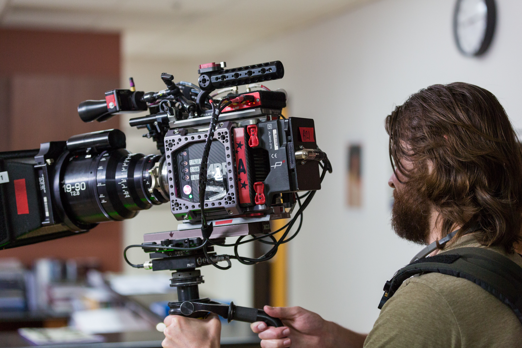 Director Dan Hanna makes directorial notes before shooting a key scene for Miss Virginia , the Moving Picture Institute’s first feature film.