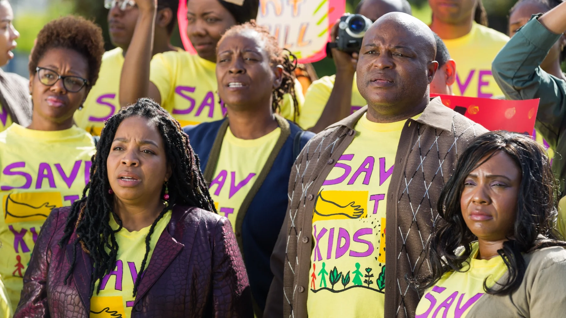 Virginia (Uzo Aduba) rallies a crowd.