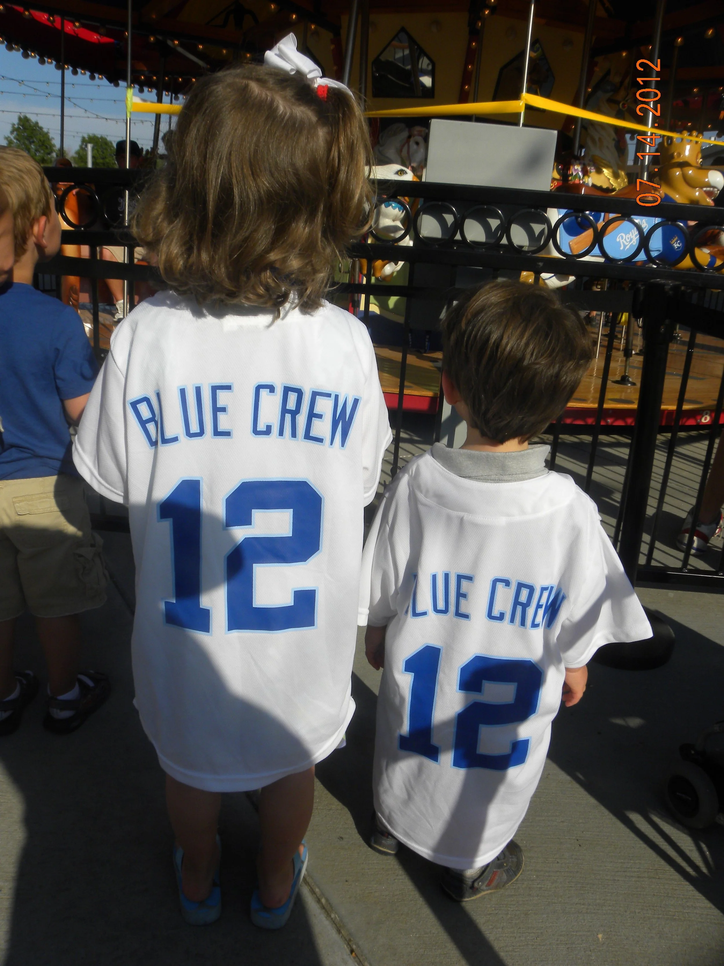 Our children joined the Sluggerrr's Blue Crew in Kansas City. 