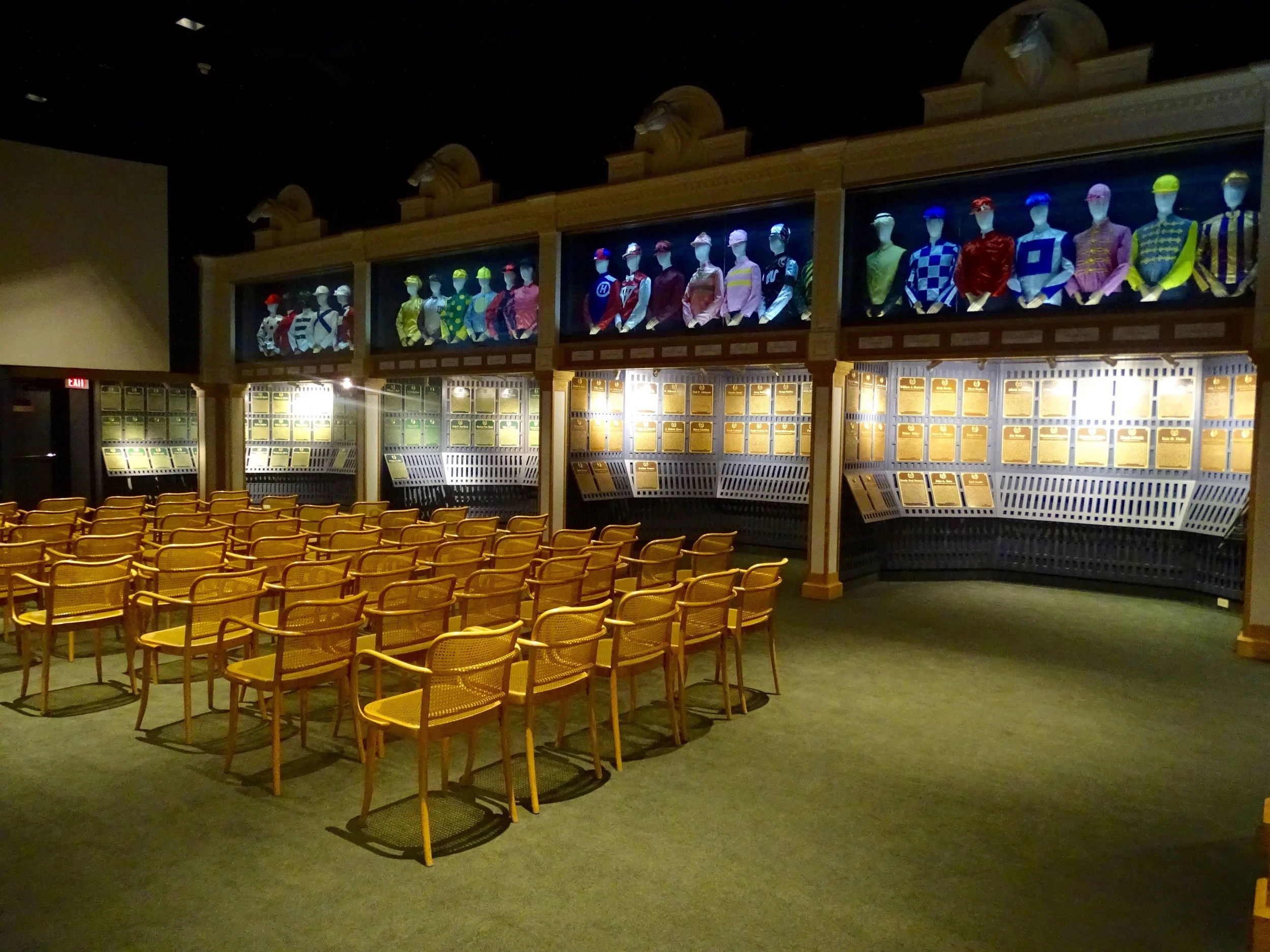 One side of the Hall of Fame gallery. My children rested and watched short films about horse racing.