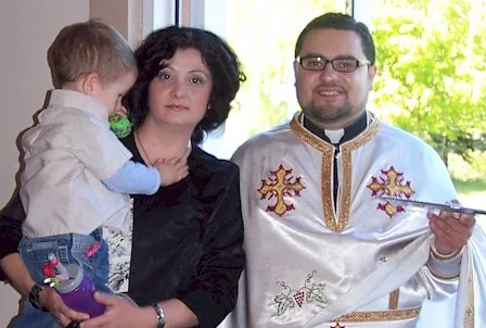 Rev. Andreja Damjanovski, Anica and son Luka