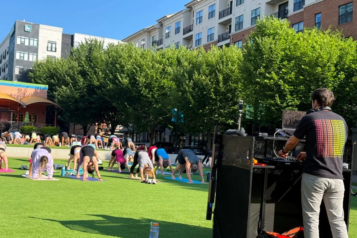 Yoga at Midtown Farmers' Market with Live DJ!