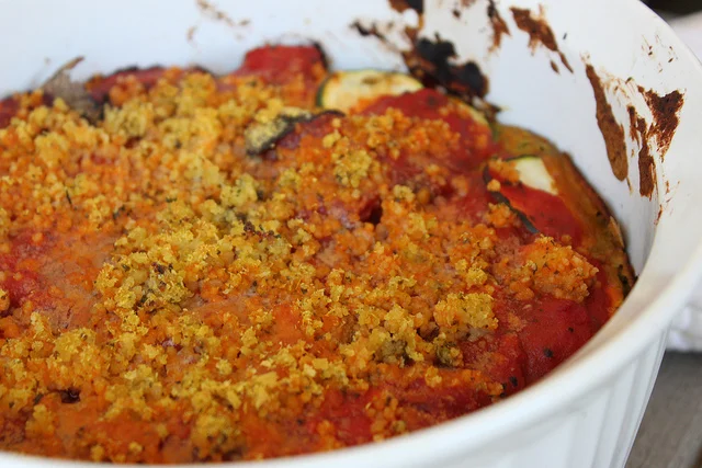 Layered Cous Cous, Zucchini, and Eggplant Casserole
