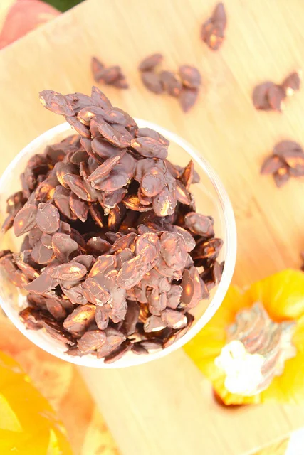 Sweet n' Salty Chocolate Covered Pumpkin Seeds
