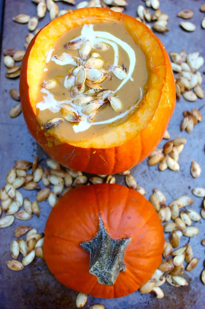 Thai Spiced Pumpkin Soup (Served in Pumpkins!)