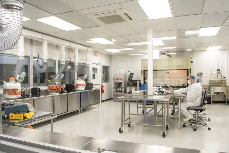 One of two laboratory clean rooms built as part of Himed’s 2012 expansion.
