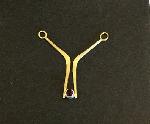 Forged 18K and Ruby pendant