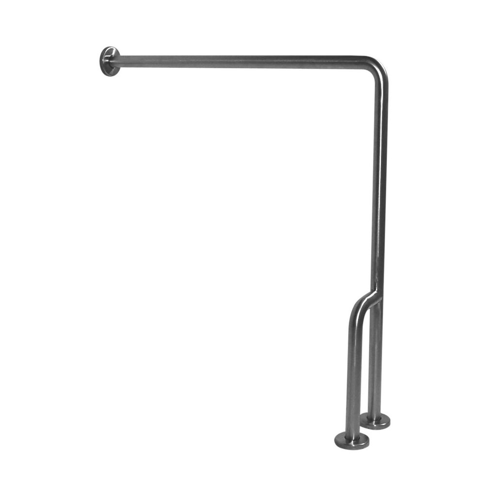 Stainless Steel 90° Wall-To-Floor Grab Bar, Satin Finish