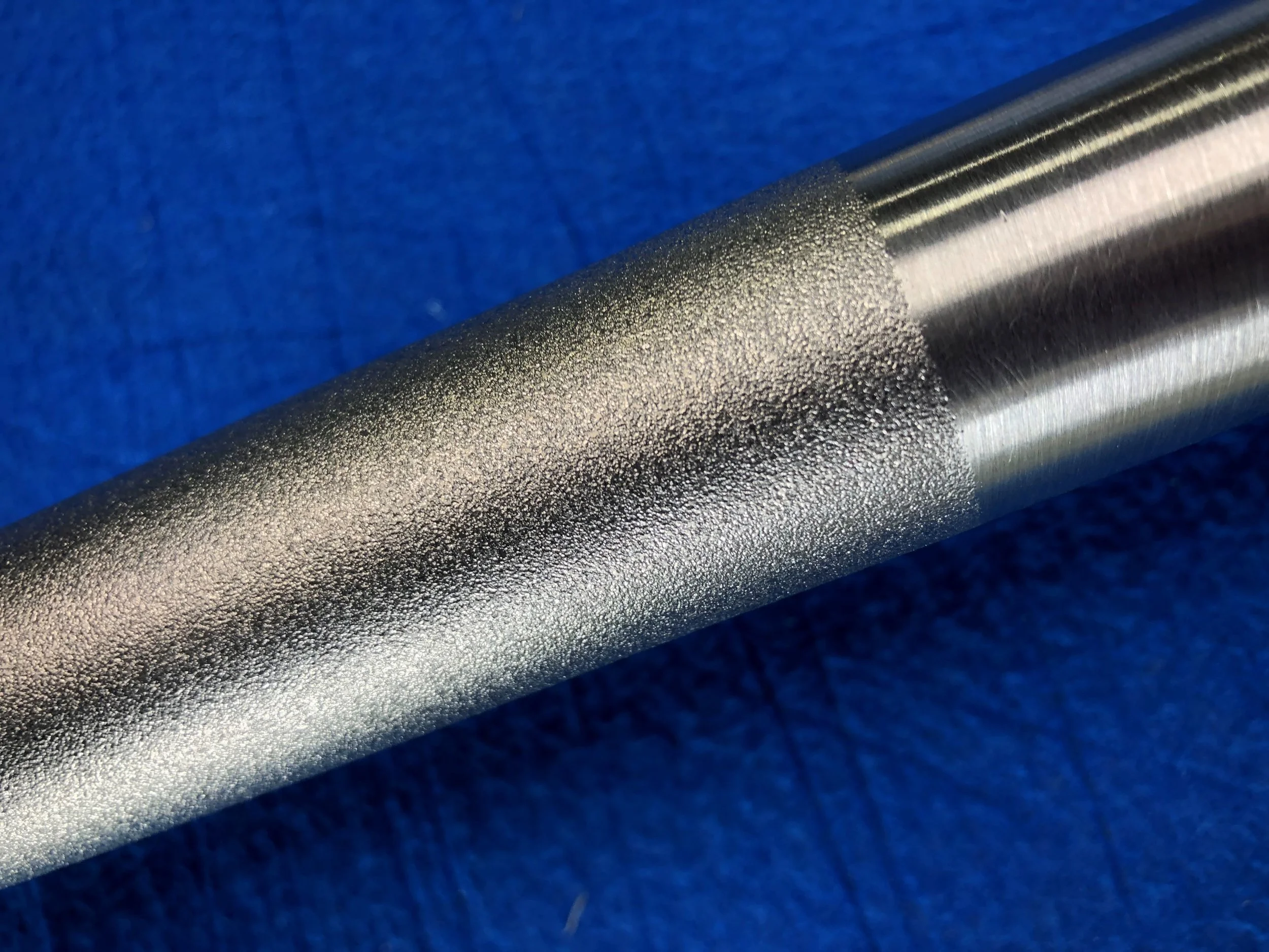 peened stainless steel grab bar