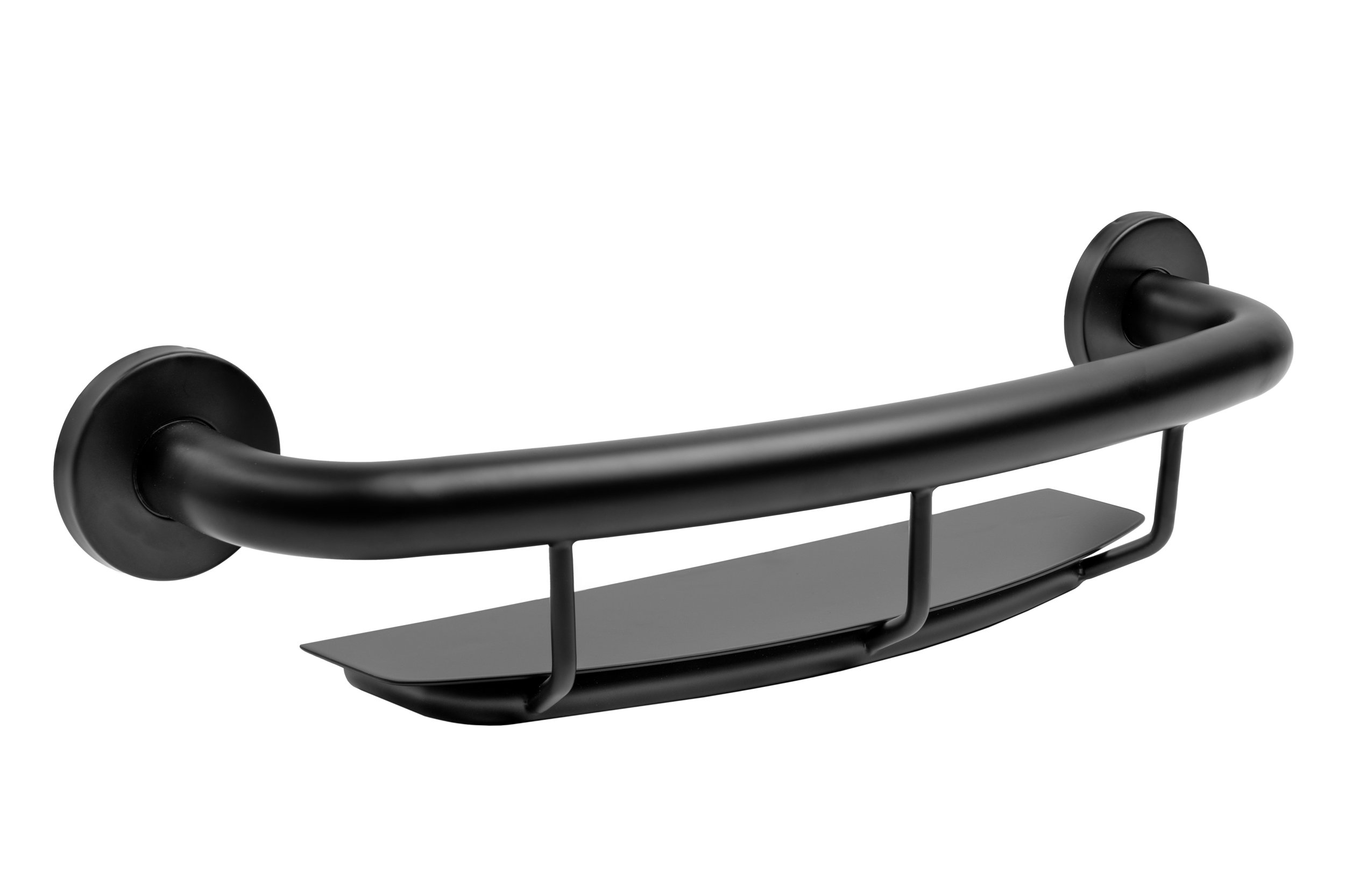 grab bar with shelf matte black