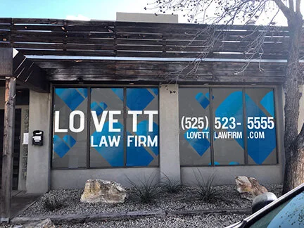  Window decals for Lovett’s branch in Las Cruces, New Mexico. 