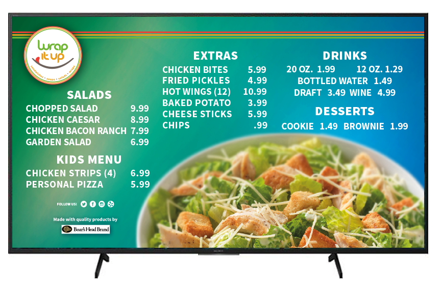 Digital In-Store Menu