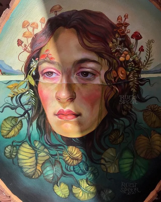 “Greenheart,” oil on wood, 2020, for @archenemyarts 8 Year Anniversary group show, opening next month 💚 it will be available through the gallery, so contact @archenemyarts if you’d like to be sent the collector’s preview ☘️
Technique-wise, a lot of Preraphaelite colors, Botticelli hair, Bouguereau skin tones, northern renaissance landscapes and Victorian botanical illustrations went into the inspiration for this painting. Meaning-wise, it’s about the feeling of disconnection from one’s own body, the experience of derealization, of floating and spacing out; but the new growth, the green life and perspective that can come from that.
It’s a wild time in the world right now, so thank you for taking the time to pay attention to art. I’m privileged to have a job where I already work from home and, especially due to the sales of my last print release, I know I’ll be okay for a little while financially as this virus passes through; but others aren’t so lucky, and I want to support my art community by posting resources and ways we can support each other. If you have an important link or helpful list, comment or DM me and I’ll get to as many as I can in my story as the days go on. Even if I can’t reply, thank you for being kind, washing your hands and giving your love, attention and wisdom to people around you, even if it’s through your screen or across the street 💚
.
If you’re not subscribed to Poem a Day from Poets.org, I recommend it! this was this morning’s.
.
When the heavens with stars are gleaming
Like a diadem of light,
And the moon’s pale rays are streaming,
Decking earth with radiance bright;
When the autumn’s winds are sighing,
O’er the hill and o’er the lea,
When the summer time is dying,
Wanderer, wilt thou think of me?

When thy life is crowned with gladness,
And thy home with love is blest,
Not one brow o’ercast with sadness,
Not one bosom of unrest—
When at eventide reclining,
At thy hearthstone gay and free,
Think of one whose life is pining,
Breathe thou, love, a prayer for me.
• For Who? by Mary Weston Fordham